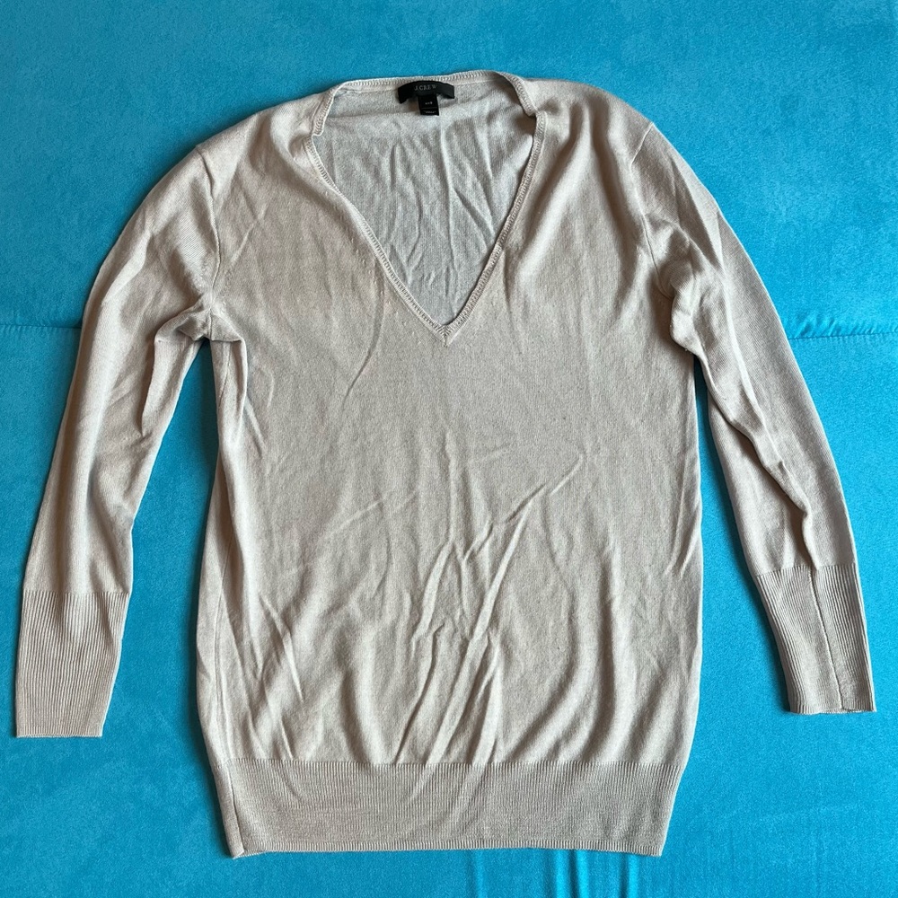 J. Crew v neck lightweight tissue cashmere sweater